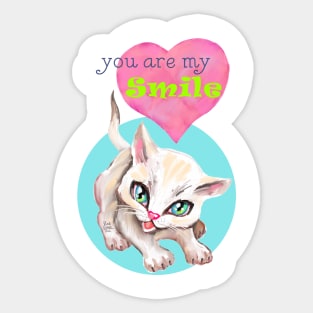 Sweet cute white kitten best friend. Love you cat. Sticker